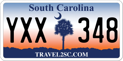 SC license plate YXX348
