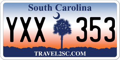 SC license plate YXX353