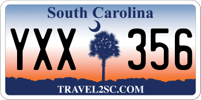 SC license plate YXX356