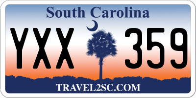 SC license plate YXX359