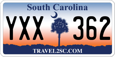 SC license plate YXX362