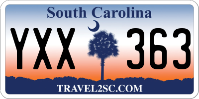 SC license plate YXX363