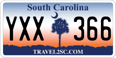 SC license plate YXX366