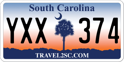 SC license plate YXX374