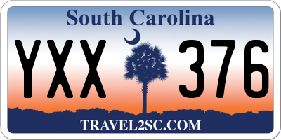 SC license plate YXX376