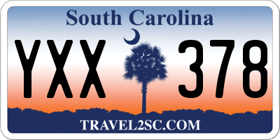 SC license plate YXX378