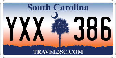 SC license plate YXX386