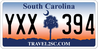SC license plate YXX394