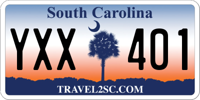 SC license plate YXX401