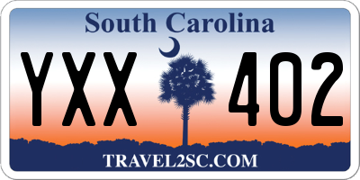 SC license plate YXX402