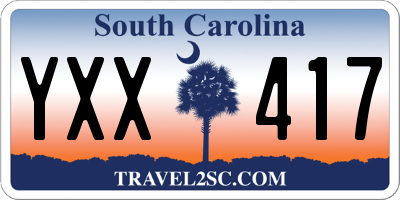 SC license plate YXX417