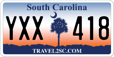 SC license plate YXX418