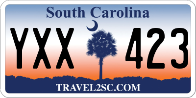 SC license plate YXX423