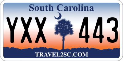 SC license plate YXX443