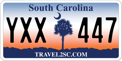 SC license plate YXX447