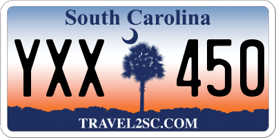 SC license plate YXX450