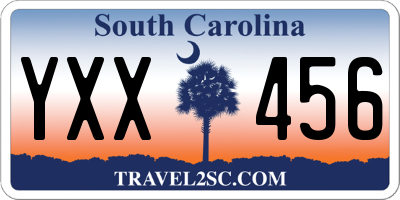 SC license plate YXX456