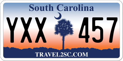 SC license plate YXX457