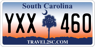 SC license plate YXX460
