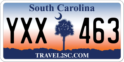 SC license plate YXX463