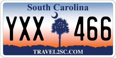 SC license plate YXX466