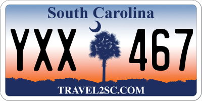 SC license plate YXX467