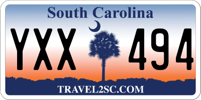SC license plate YXX494