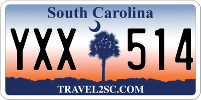 SC license plate YXX514