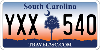 SC license plate YXX540