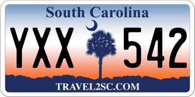 SC license plate YXX542