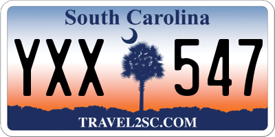 SC license plate YXX547