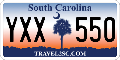 SC license plate YXX550