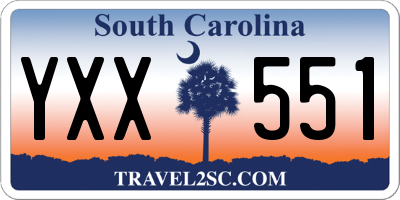 SC license plate YXX551