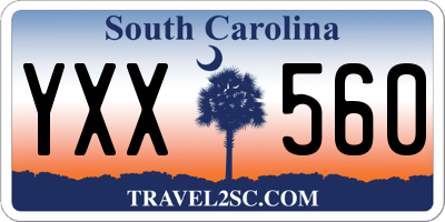 SC license plate YXX560
