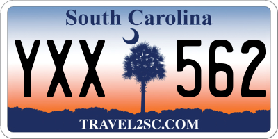SC license plate YXX562