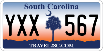 SC license plate YXX567