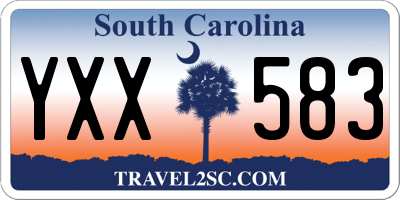 SC license plate YXX583