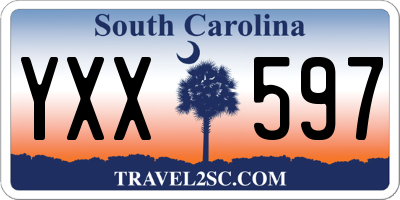 SC license plate YXX597