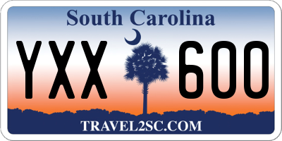 SC license plate YXX600
