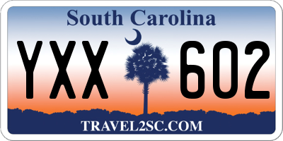 SC license plate YXX602