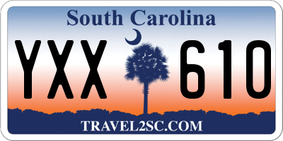 SC license plate YXX610