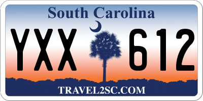 SC license plate YXX612
