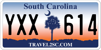 SC license plate YXX614