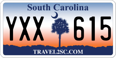 SC license plate YXX615