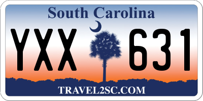 SC license plate YXX631