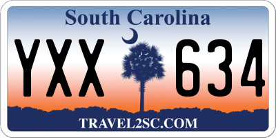 SC license plate YXX634