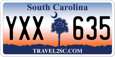 SC license plate YXX635