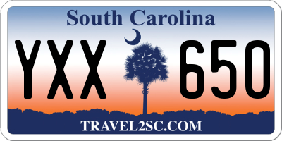 SC license plate YXX650