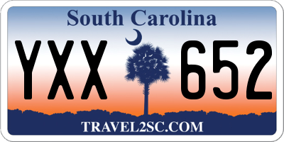SC license plate YXX652