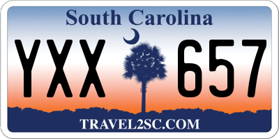 SC license plate YXX657